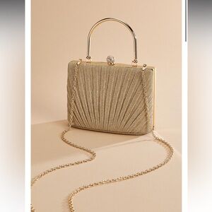 Metallic fabric square purse